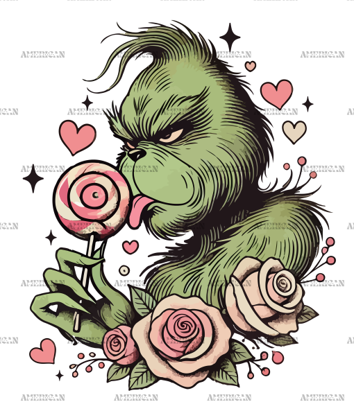 Grinch Sucker DTF Transfer