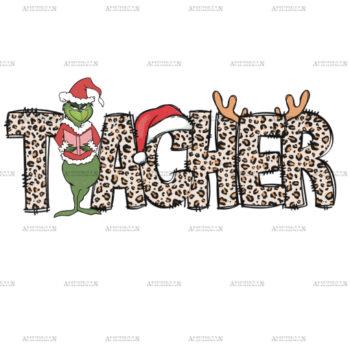 Grinch Teacher DTF Transfer