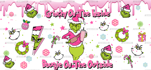 Grinchy Inside Bougie Outside UV DTF Transfer