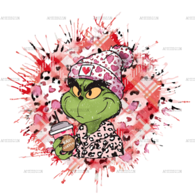 Grinchy Love Coffee Leopard DTF Transfer