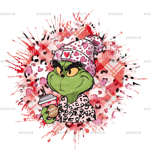 Grinchy Love Coffee Leopard DTF Transfer