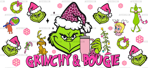 Grinchy and Bougie UV DTF Transfer