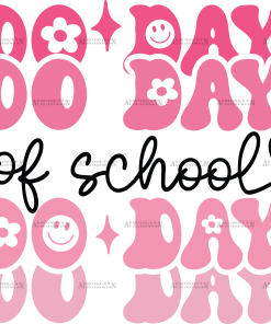 Groovy 100 Days Of School-1 DTF Transfer