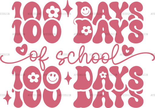 Groovy 100 Days Of School-2 DTF Transfer