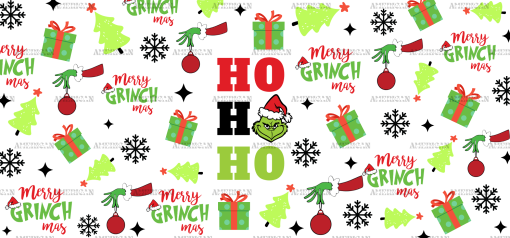 HO HO HO Merry Grinchmas UV DTF Transfer