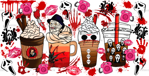 Halloween Coffee Telephone UV DTF Transfer