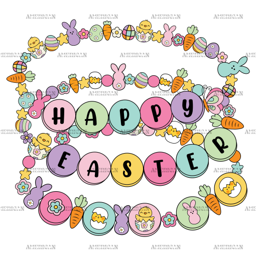 Happy Easter Bracelet DTF Transfer