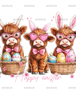 Happy Easter Cows DTF Transfer