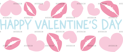 Happy Valentines Day Lips UV DTF Transfer