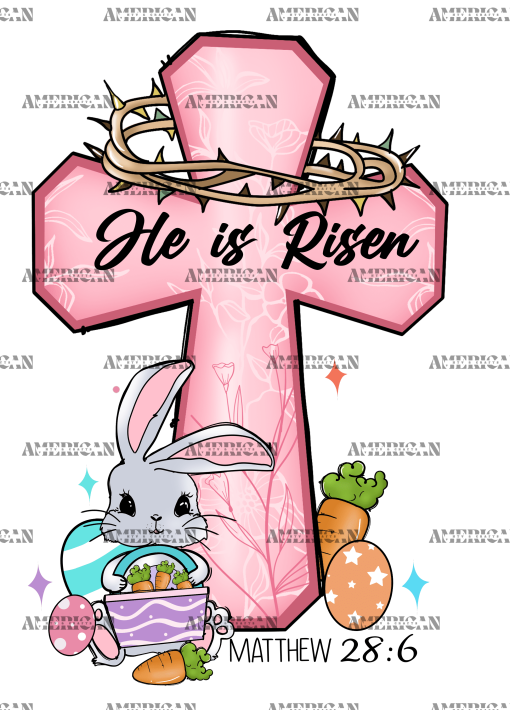 He Is Risen Bunny DTF Transfer