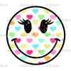 Hearts Smiley With Lashes-1 DTF Transfer