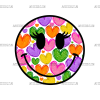 Hearts Smiley With Lashes-2 DTF Transfer