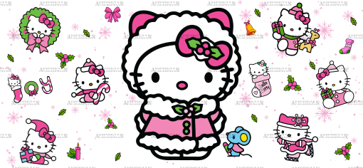 Hello Kitty Christmas UV DTF Transfer