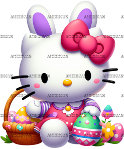 Hello Kitty Easter DTF Transfer