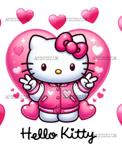 Hello Kitty Valentine Pink UV DTF Transfer