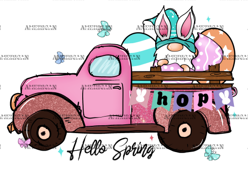 Hello Spring Truck DTF Transfer