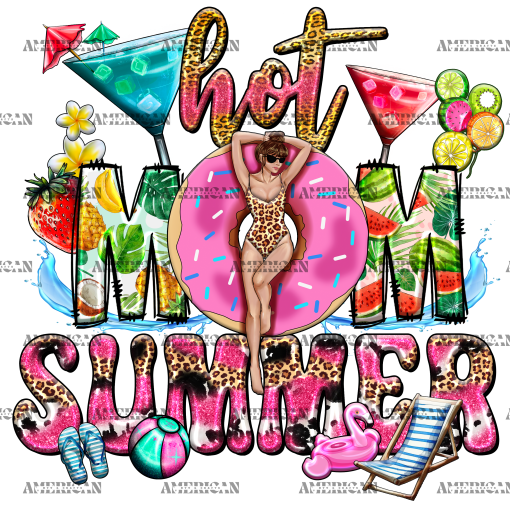 Hot Mom Summer Donut DTF Transfer
