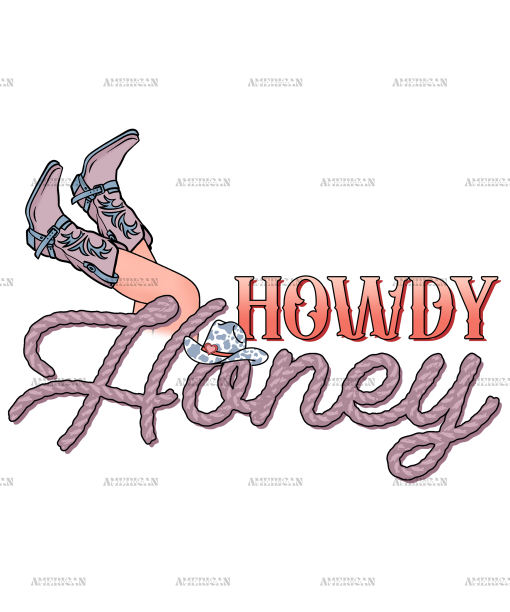 Howdy Honey Boots-1 DTF Transfer