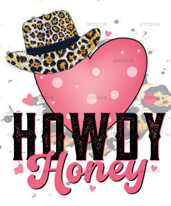 Howdy Honey Heart Hat DTF Transfer
