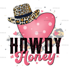 Howdy Honey Heart Hat DTF Transfer