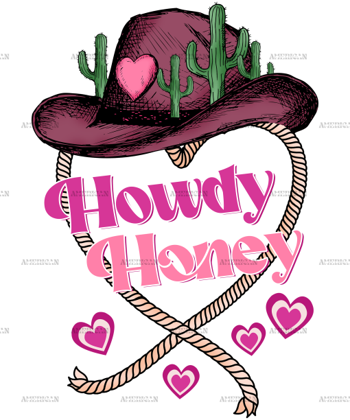 Howdy Honey Hearts DTF Transfer
