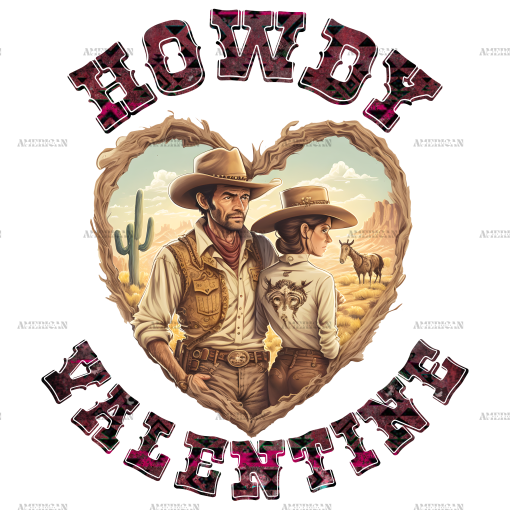 Howdy Valentine Western Love DTF Transfer
