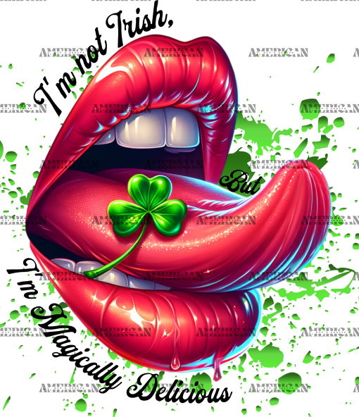 I'm Not Irish Lips DTF Transfer