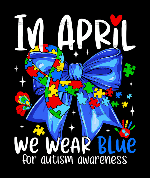 In April We Wear Blue-3 DTF Transfer