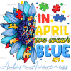 In April We Wear Blue-9 DTF Transfer