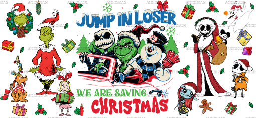 Jump In Loser Christmas UV DTF Transfer