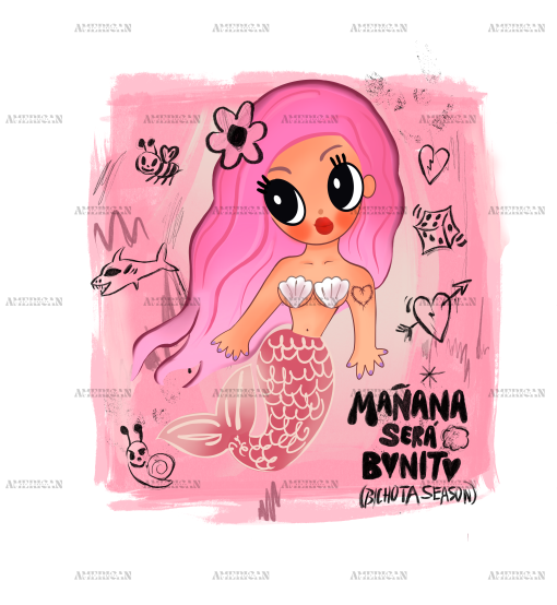 Karol G Manana Sera Bonito Mermaid Dtf Transfer