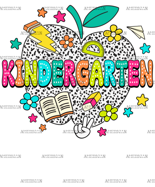 Kindergarten Apple DTF Transfer