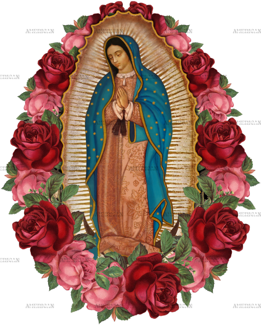 Lady Of Guadalupe Rose Frame Dtf Transfer