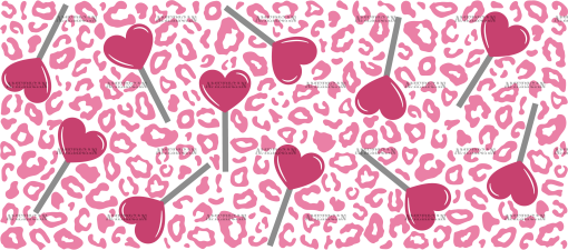 Leopard Heart Suckers UV DTF Transfer