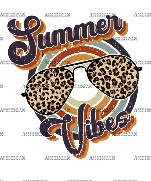 Leopard Retro Summer Vibes DTF Transfer