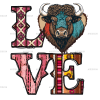 Love Bison Western Valentine DTF Transfer
