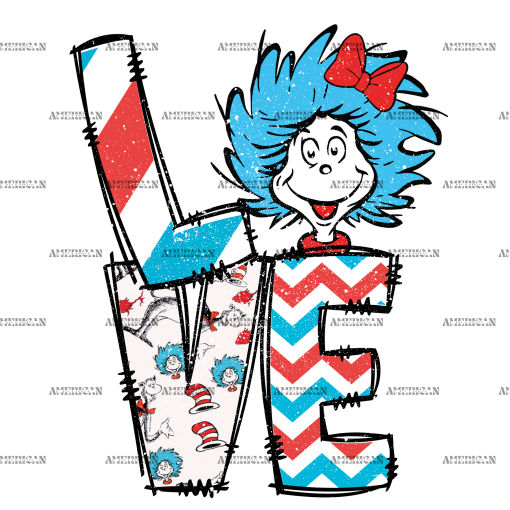 Love Dr. Seuss DTF Transfer