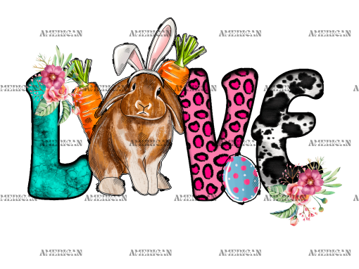 Love Easter Bunny DTF Transfer