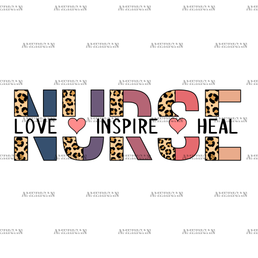 Love Inspire Heal Nurse UV DTF Transfer