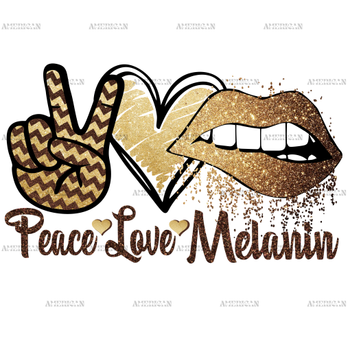 Love Peace Melanin Lips DTF Transfer