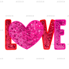 Love Red Pink DTF Transfer