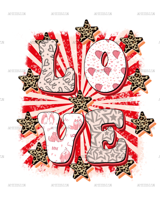 Love Stars DTF Transfer