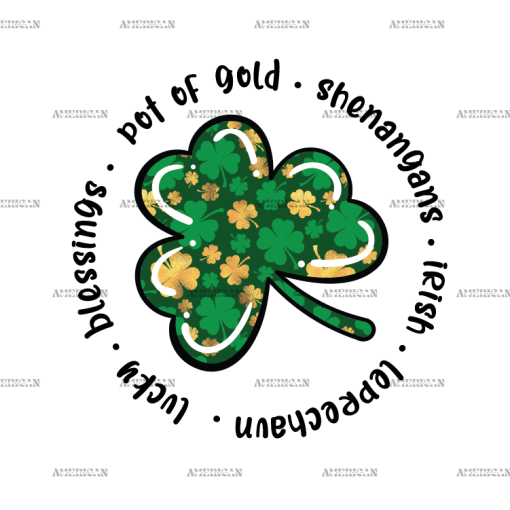 Lucky Blessings Clover DTF Transfer