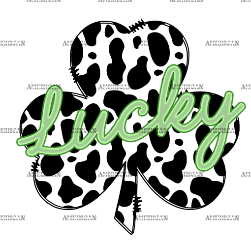 Lucky Clover Cowhide-1 DTF Transfer