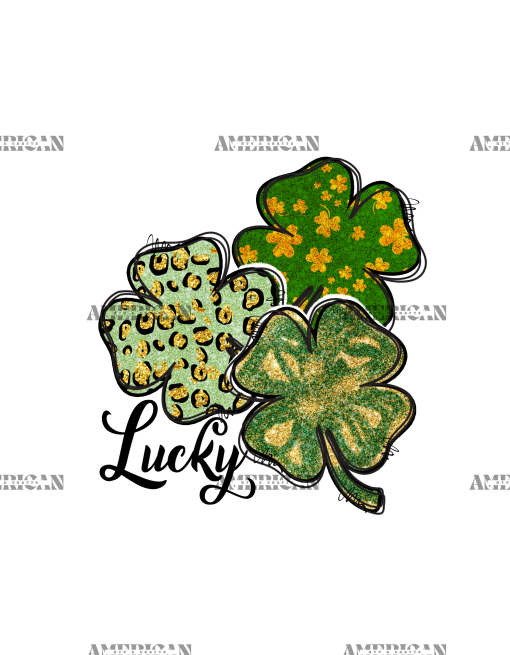 Lucky Four Leaf Clovers DTF Transfer