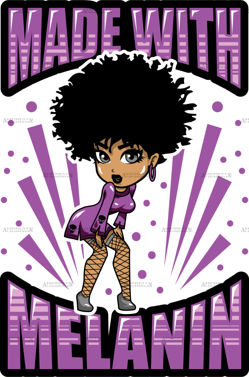 Made With Melanin Purple DTF Transfer