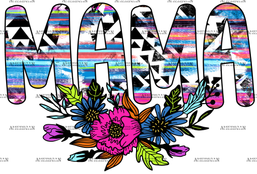 Mama Aztec Flowers DTF Transfer