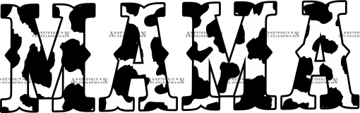 Mama Cowprint Black DTF Transfer