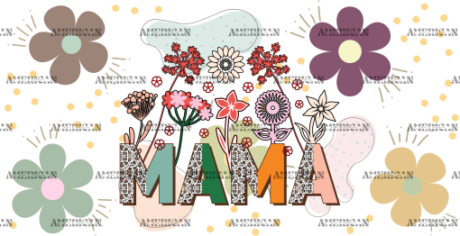 Mama Groovy Flowers UV DTF Transfer
