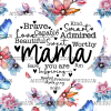 Mama Heart Flowers UV DTF Transfer